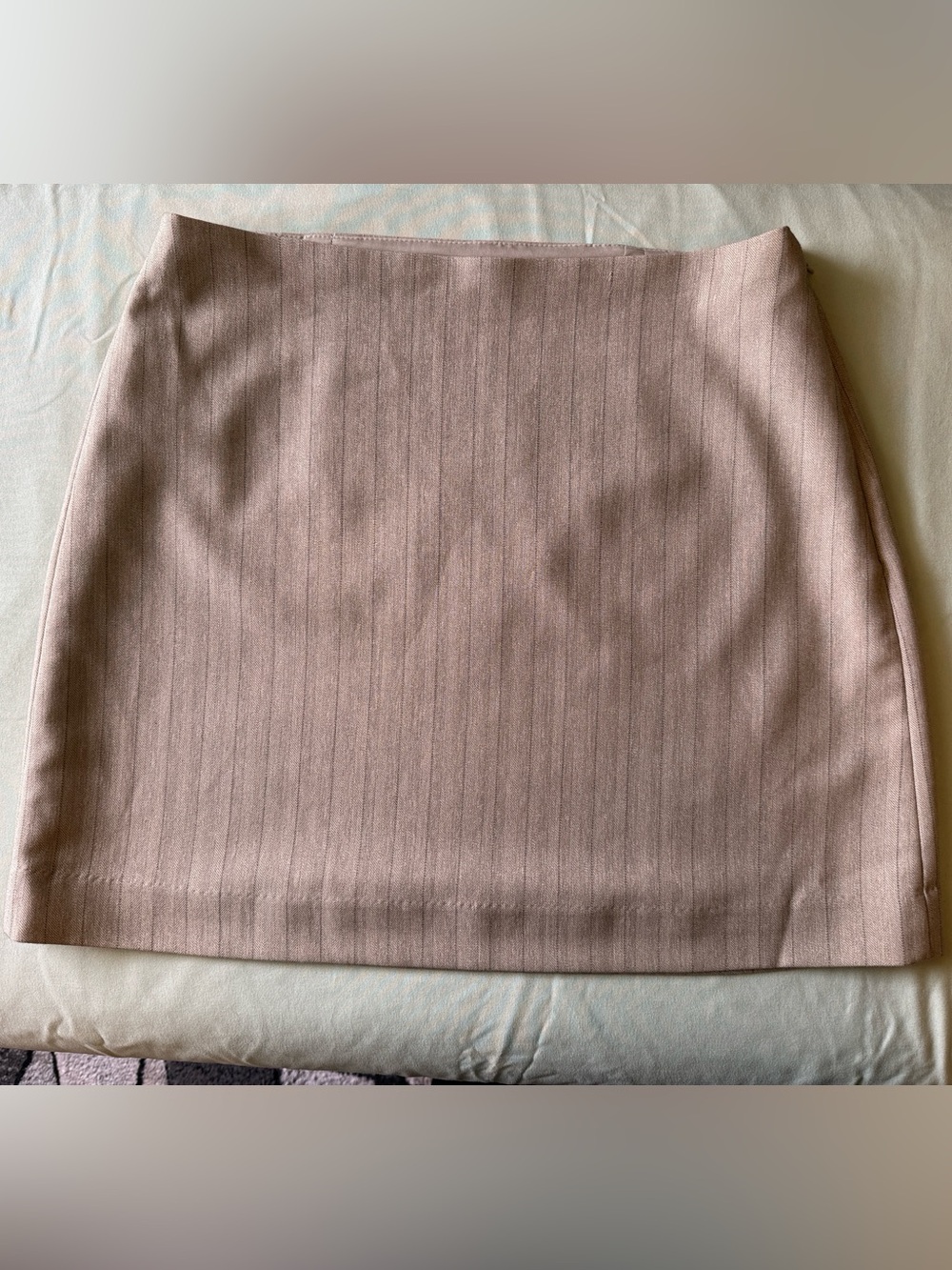 Express Taupe Pinstripe Mini Skirt | Size 8 | Career Office Workwear